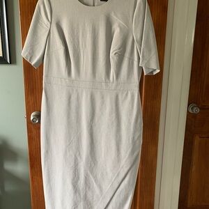 Banana Republic Classic Light Gray Sheath Dress - Women's Work Midi